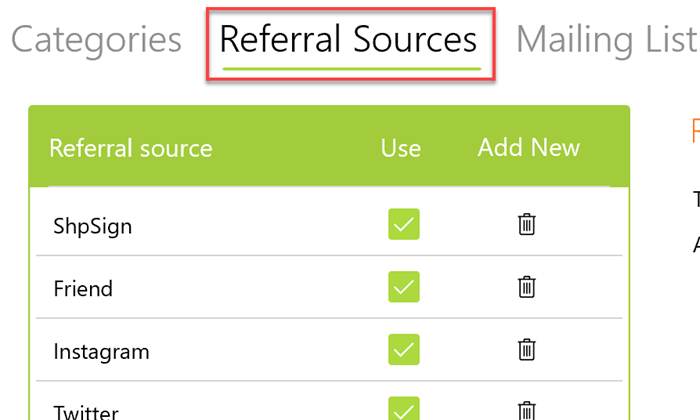 Referral sources