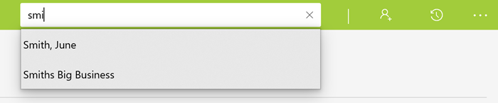 search for customer by name, phone or email