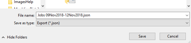 saved file with dates