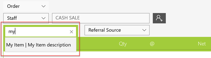add item to an order