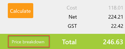 price brakdown of framing job