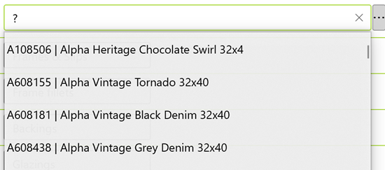 search for framing material
