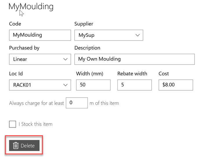a framing product can be deleted